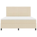 vidaXL Lit à ressorts avec matelas avec LED Crème 180 x 200 cm tissu