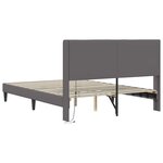 vidaXL Cadre de lit avec bandes LED Gris 120 x 190 cm Simili cuir