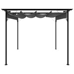 vidaXL Pergola avec toit rétractable anthracite 3x3 m acier 180 g/m²