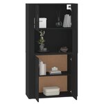 vidaXL Buffet haut Noir Bois d'ingénierie