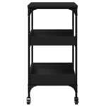 vidaXL Chariot de cuisine noir 60x41x80 5 cm bois d'ingénierie