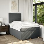 vidaXL Sommier à lattes de lit avec matelas Gris foncé 120x200cm Tissu