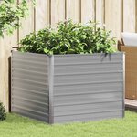 vidaXL Jardinière 100x100x77 cm Acier galvanisé Gris