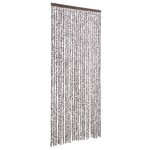 vidaXL Rideau anti-mouches marron et beige 100x200 cm chenille