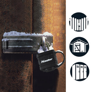 Pack de 2 Cadenas en Acier Laminé à Clé et Protection Thermoplastique  Noir  7 8 x 4 x 2 9 cm