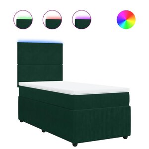 vidaXL Sommier à lattes de lit avec matelas Vert foncé 90x200 cm