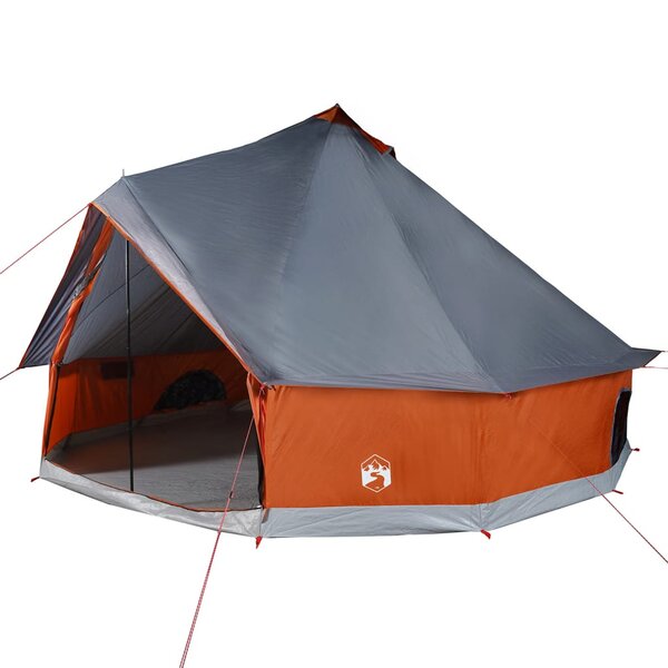 vidaXL Tente familiale tipi 8 personnes gris et orange imperméable