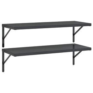 vidaXL Étagères murales 2 Pièces 100x40 cm noir acier inoxydable