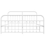 vidaXL Cadre de lit métal sans matelas et pied de lit blanc 160x200 cm