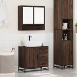 vidaXL Ensemble de meubles de salle de bain 2 Pièces Chêne marron