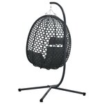 vidaXL Panier de Chaise Œuf Suspendue avec Support Anthracite Poly Rattan