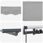 vidaXL Auvent Rétractable Gris clair 300 x 250 cm tissu