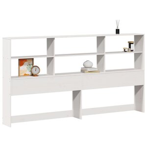 vidaXL Tête de lit avec rangement blanc 180 cm bois massif de pin