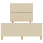 vidaXL Cadre de lit avec tête de lit Crème 120 x 200 cm tissu