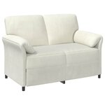 vidaXL Sofa 2 places Crème 138 x 83 x 95 cm Velours