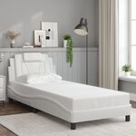 vidaXL Cadre de lit avec LED sans matelas blanc 90x200 cm