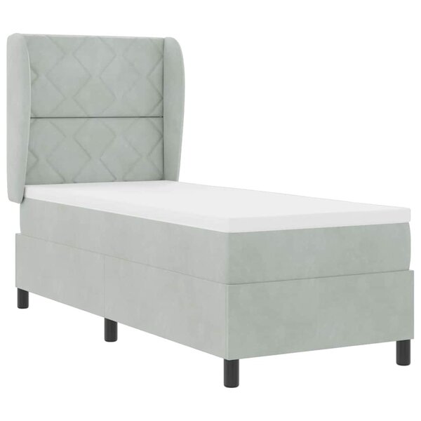 vidaXL Lit à ressorts avec matelas gris clair 80x200 cm en velours