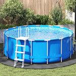 vidaXL Bâche de piscine gris clair Ø244 cm géotextile polyester