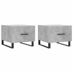 vidaXL Tables basses 2 Pièces gris béton 50x50x40 cm bois d'ingénierie