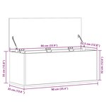 vidaXL Boîte de rangement blanc 90x35x35 cm bois d'ingénierie