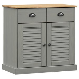 vidaXL Buffet avec tiroirs VIGO 78x40x75 cm gris bois massif de pin