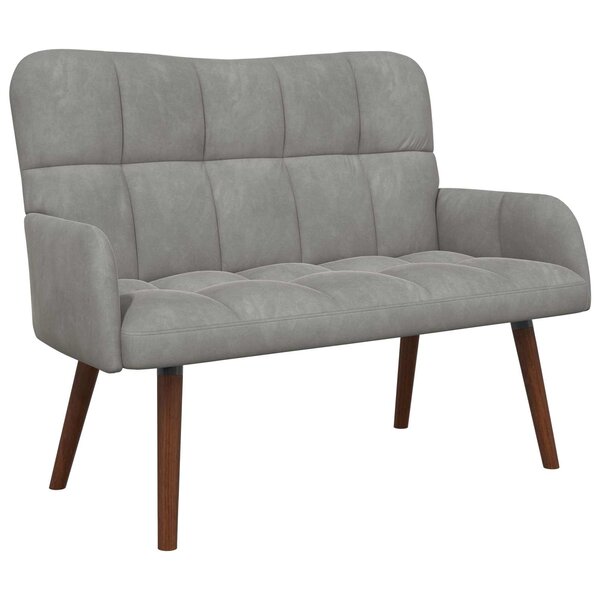 vidaXL Sofa 2 places Gris clair 115 x 61 x 87 cm Velours