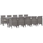 Ensemble de Salle à Manger de Jardin vidaXL de 11 Pièces avec Coussins Gris Clair Poly Rattan