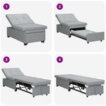 vidaXL Canapé-lit escamotable Gris clair 194 x 50 x 82 cm Contreplaqué