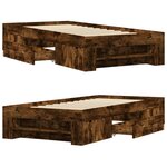 vidaXL Cadre de lit sans matelas chêne fumé 90x200cm bois d'ingénierie