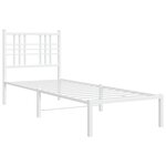 vidaXL Cadre de lit métal sans matelas avec tête de lit blanc 75x190cm