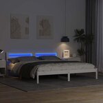 vidaXL Cadre de lit avec tête de lit Blanc 200 x 200 cm Pin massif