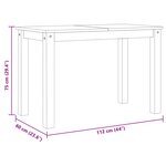 vidaXL Table à manger Panama 112x60x75 cm bois massif de pin