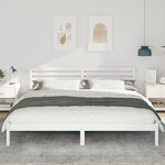 vidaXL Cadre de lit Blanc 200 x 210 cm Bois massif en pin