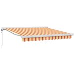 vidaXL Auvent Rétractable jaune et orange 300 x 250 cm Tissu et Métal
