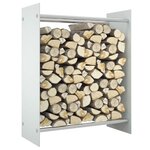 vidaXL Portant de bois de chauffage Blanc 80x35x100 cm Verre trempé