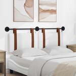 vidaXL Tête de lit suspendue Avec lumière LED Blanc PU antique