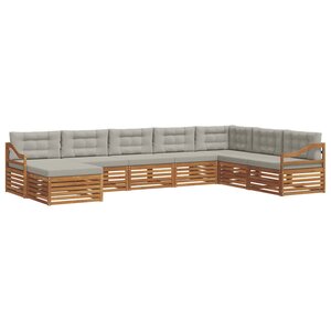 vidaXL Ensemble de canapés d'extérieur 8 pc Gris Naturel et Clair