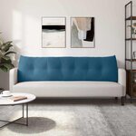 vidaXL Coussin de Dos Bleu 180 x 24 x 50 cm Velours