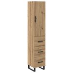 vidaXL Haut Armoire avec tiroir Chêne artisanal 34 5 x 34 x 180 cm