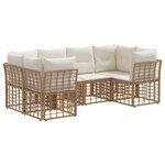 vidaXL Ensemble de canapés d'extérieur 6 Pièces Naturel Polyester