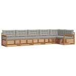 vidaXL Ensemble de canapés d'extérieur 6 pc Gris Naturel et Clair