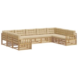 vidaXL Ensemble de canapés d'extérieur 9 pc Blanc et Beige