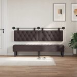 vidaXL Tête de lit suspendue Marron foncé Tissu