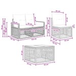 vidaXL Ensemble de canapé de jardin 4 Pièces Gris polyrotin