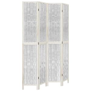 vidaXL Cloison de séparation 4 panneaux blanc bois de paulownia massif