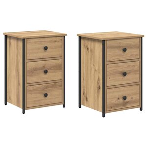 vidaXL Cabinet de chevet avec tiroir 2 Pièces Marron 40 x 36 x 60 cm