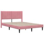 vidaXL Cadre de lit avec matelas Rose 120 x 200 cm Velours