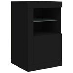 vidaXL Buffet avec lumières LED noir 123x37x67 cm