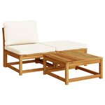 vidaXL Salon de jardin 6 Pièces avec coussins bois d'acacia solide
