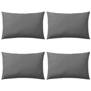 vidaXL Oreiller d'extérieur lot de 4 60 x 40 cm Gris